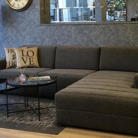 corner sofa set expandable to guest bed with storage place
