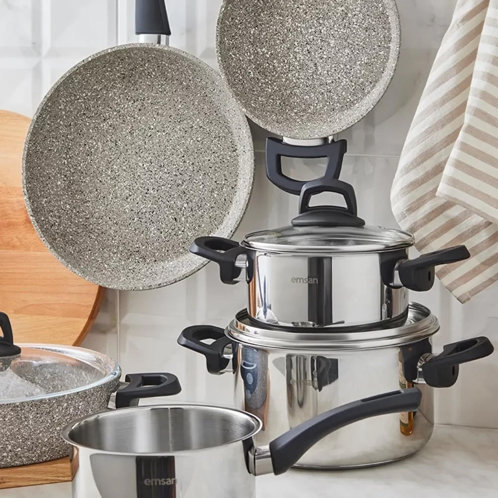 Emsan Experto 9-Piece Granite - Steel Cookware Set