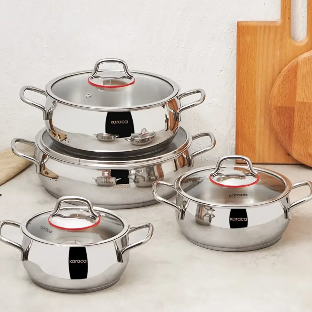 Karaca Emirgan - Induction-Based 8-Piece Stainless Steel Cookware Set