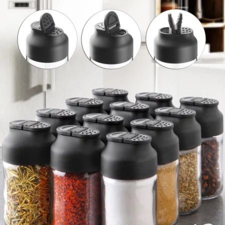 Kitchen Life - 12-Piece Double-Covered Mini Twice Glass Spice Set