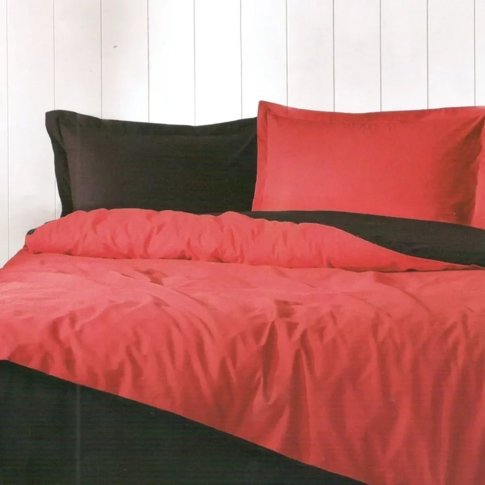 Özdilek - Colormix Plain Red Black Double Duvet Cover Set