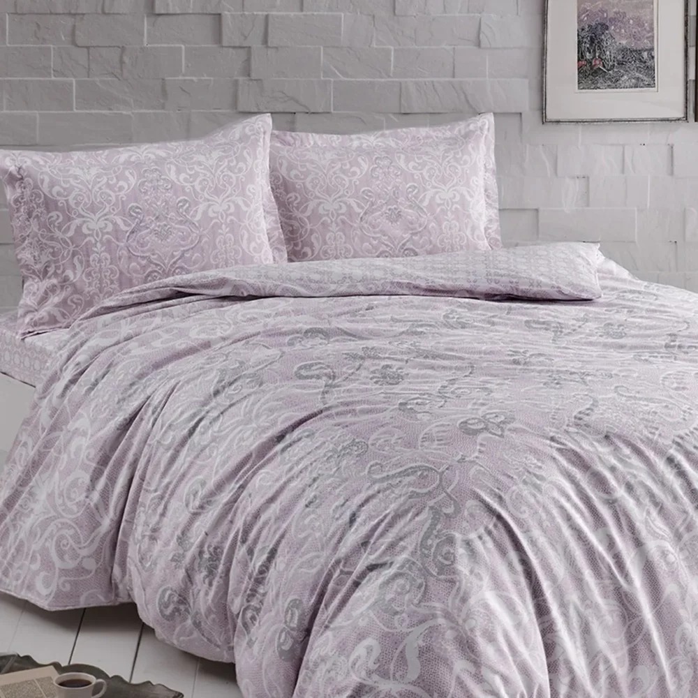 Tac - Double Satin Duvet Cover Set-Castillo Lila