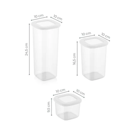 Vienev Labeled Foly Square Food Storage Container Set of 24-White