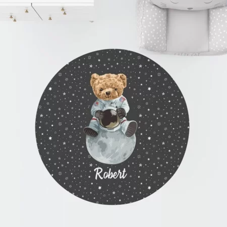 Bebemotto - Astronaut Bear Round Children's Room Rug