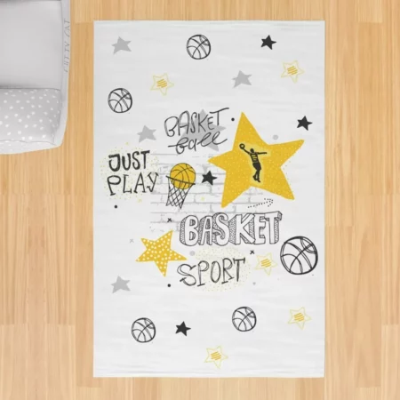 Bebemotto Basketball and Stars Children's Room Rug