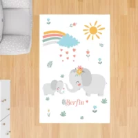 Bebemotto - Mother Elephant and Baby, Children's Room Rug